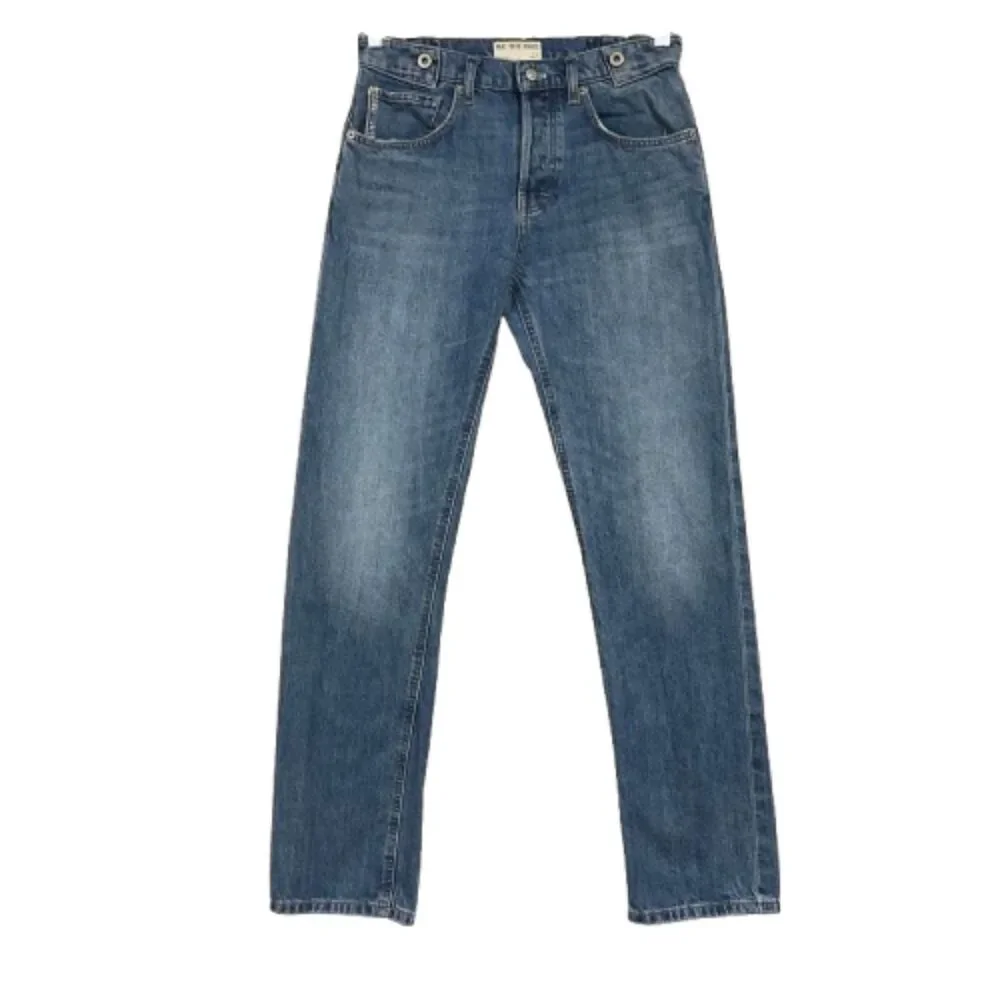 We The Free Slim Shade Selvedge Jeans Straight Leg Button Fly Sz 27 Blue